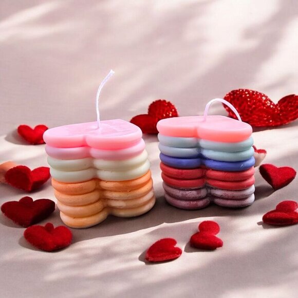 Heart-Shaped ✦ Soy Wax Candles ✦ Purification Scent Ritual Pair Handmade NWT - Picture 3 of 6